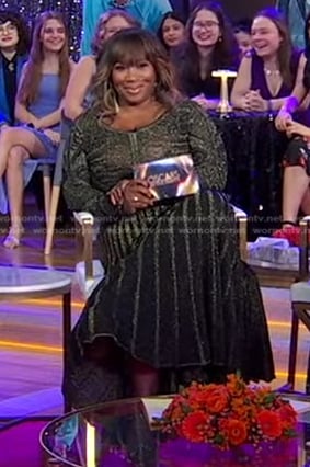 Bevy Smith's metallic knit dress on Good Morning America