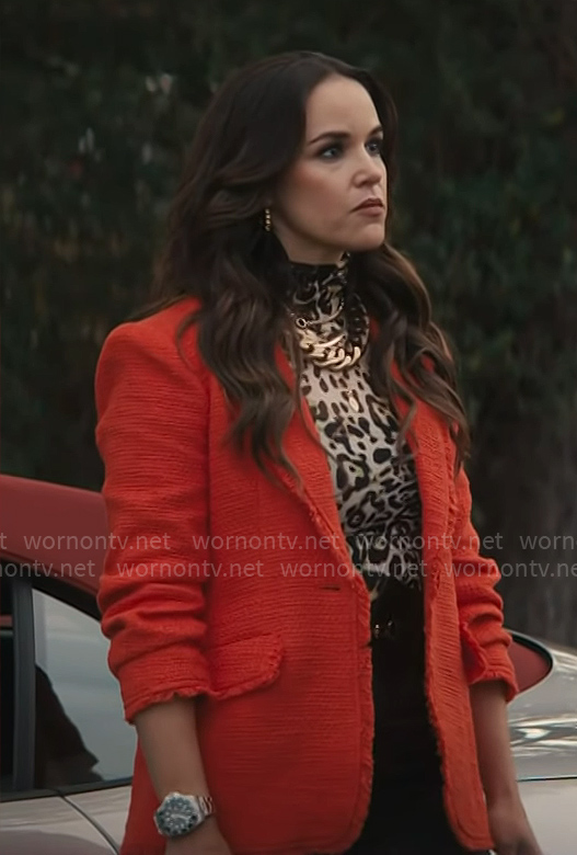 Birdie's red tweed blazer on Grosse Pointe Garden Society