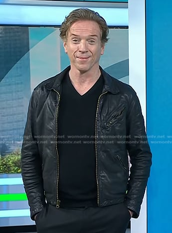Damian Lewis's black leather zip jacket on Today