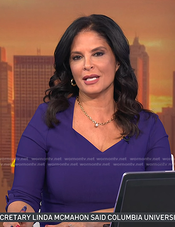 Darlene's purple elbow sleeve dress on Today