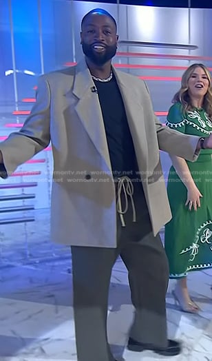 Dwyane Wade's beige blazer and grey pants on Today