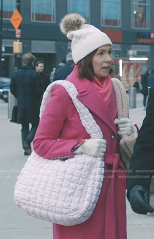Elsbeth's pink quilted bag on Elsbeth
