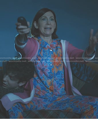 Elsbeth's blue floral pajamas on Elsbeth