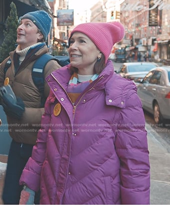 Elsbeth's fuchsia padded coat on Elsbeth