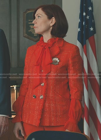 Elsbeth's red tweed blazer on Elsbeth