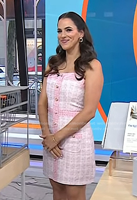 Janelle Lam's pink tweed mini dress on Today