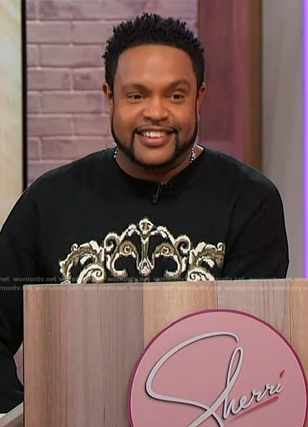 Jawn's black knit sweater on Sherri