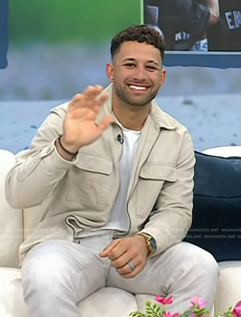 J.C. Escarra's beige zip front jacket on Today