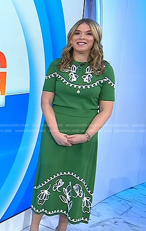 Jenna's green embroidered top and skirt on Today