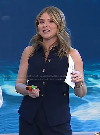Jenna's navy collared vest on Today
