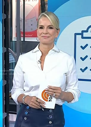 Dr. Jennifer Ashton's white embellished collar shirt on Today