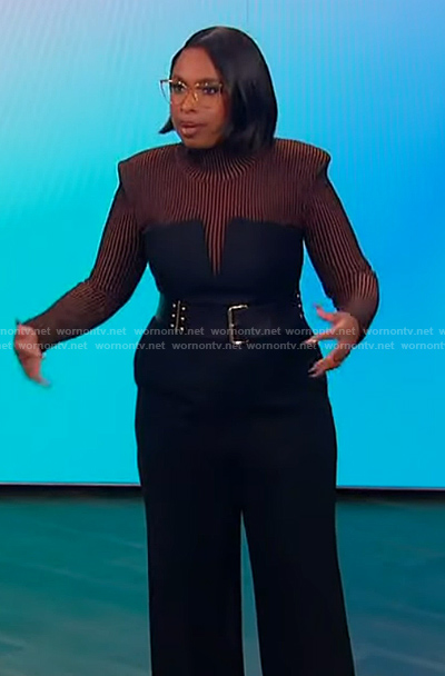 Jennifer's bodysuit and strapless jumpsuit on The Jennifer Hudson Show
