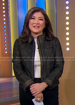 Juju's black leather biker jacket on Good Morning America