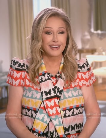 Kathy's print confessional top on The Real Housewives of Beverly Hills