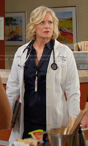 Kayla's twist front denim dress on Days of our Lives