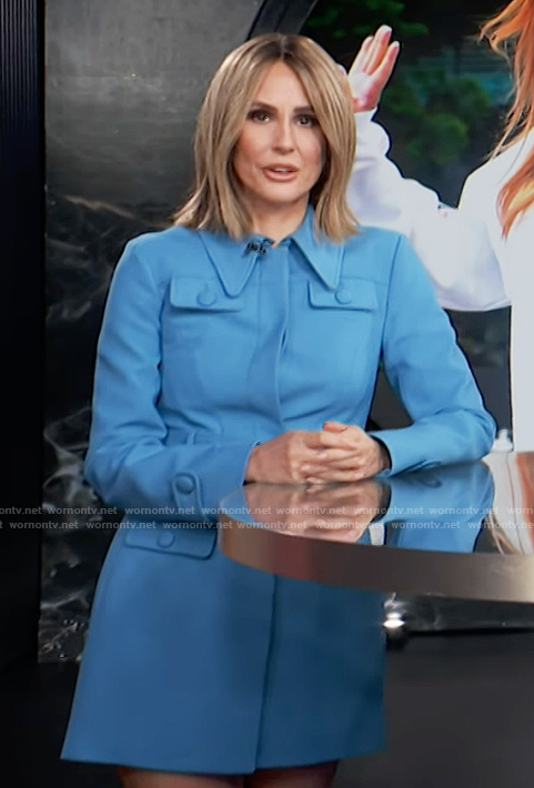 Keltie's blue belted mini dress on E! News