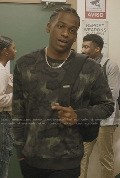 Khalid's camo print sweater on All American
