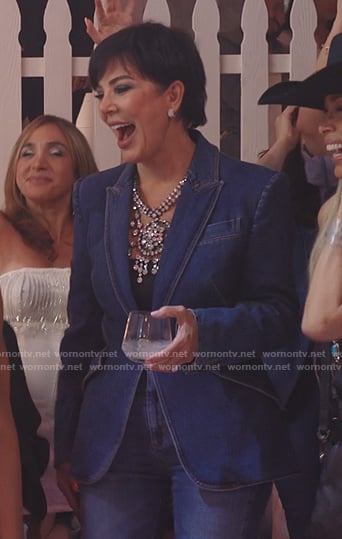 Kris's denim blazer on The Kardashians