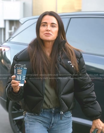 Kyle's black down jacket on The Real Housewives of Beverly Hills