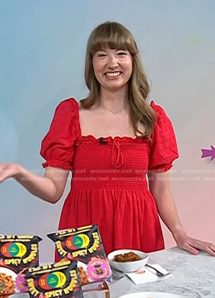 Lauren Phillips's red smocked dress on Today