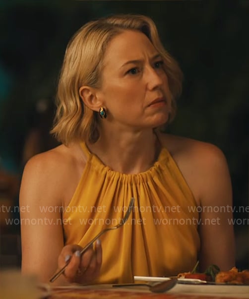 Laurie's yellow dress on The White Lotus