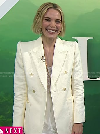 Leslie Bibb's white lace cami and blazer on Today