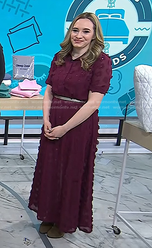 Lexie Sachs's burgundy floral shirtdress on Today