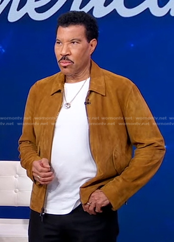 Lionel Richie's camel suede jacket on Good Morning America
