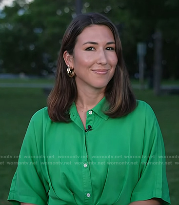 Marissa Parra's green tie waist shirtdress on Today