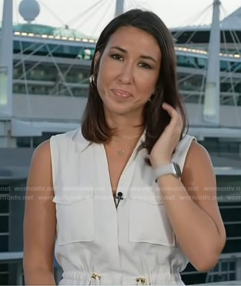 Marissa Parra's white drawstring waist utility dress on Today