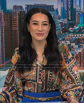 Morgan's floral panel print blouse on NBC News Daily