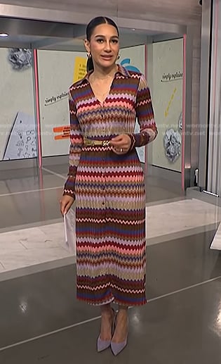 Morgan's zig zag striped dress on NBC News Daily