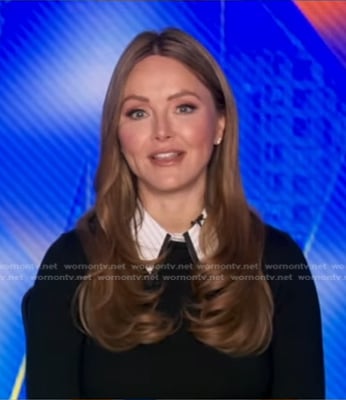 Nicole Lapin's black collared sweater on Good Morning America