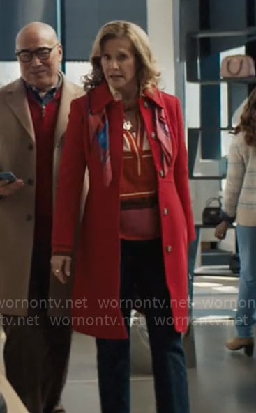 Patty's red coat on Grosse Pointe Garden Society