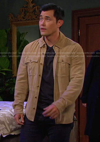 Paul's beige suede shirt on Days of our Lives