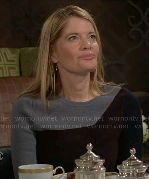 Phyllis's colorblock knit dress on The Young and the Restless