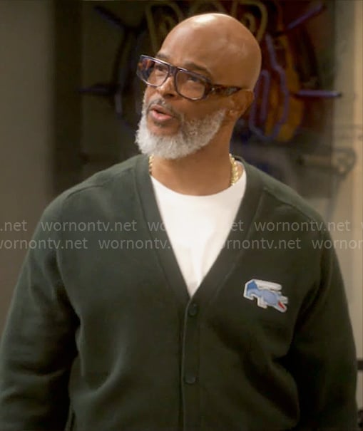 Poppa's dark green crocodile cardigan on Poppas House