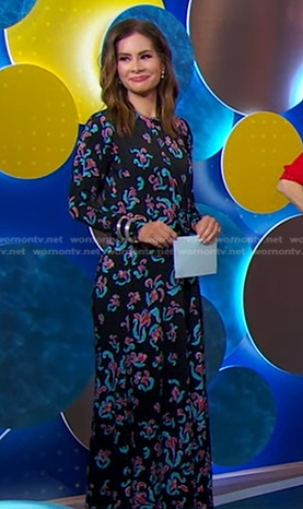 Rebecca's black print maxi dress on Good Morning America