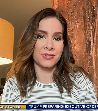 Rebecca's white striped top on Good Morning America