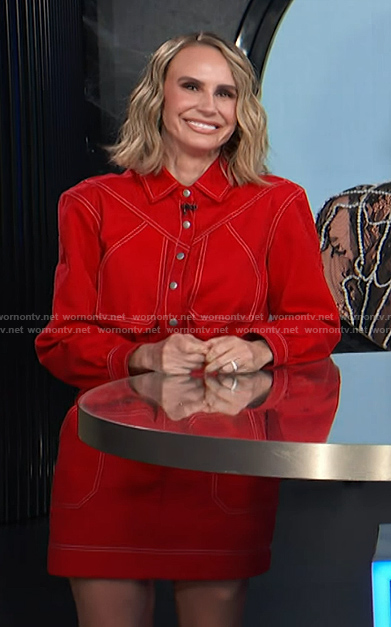 Keltie's red denim shirtdress on E! News