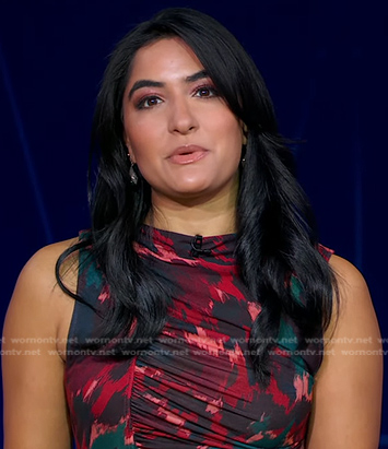 Reena's multicolor print ruched dress on Good Morning America