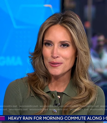 Rhiannon's green rib knit dress on Good Morning America