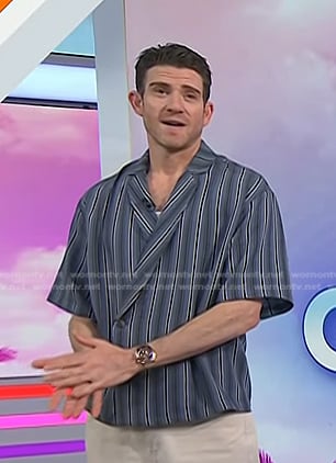 Bryan Greenberg's blue striped shirt on Today