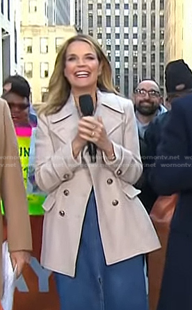 Savannah's beige peacoat on Today