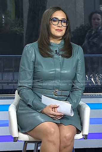 Savannah's blue belted leather dress on Today