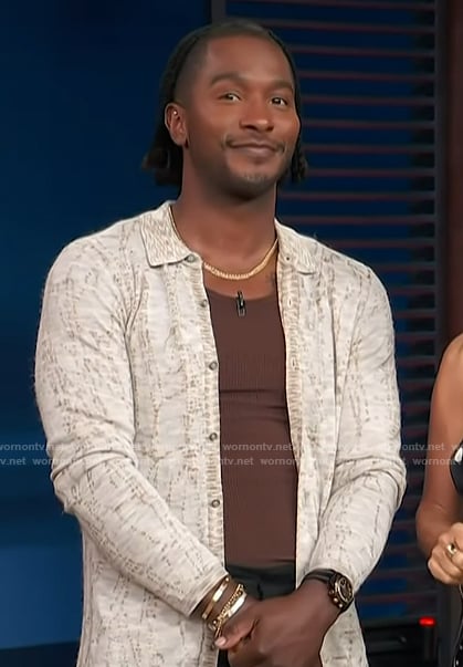 Scott's cardigan on Access Hollywood