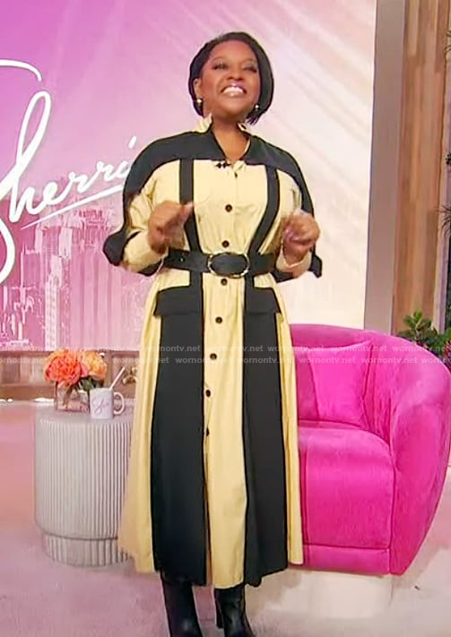 Sherri's colorblock shirtdress on Sherri