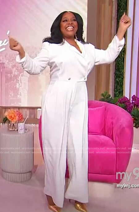 Sherri's white wrap jumpsuit on Sherri