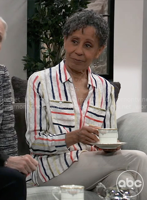Stella's striped top on General Hospital