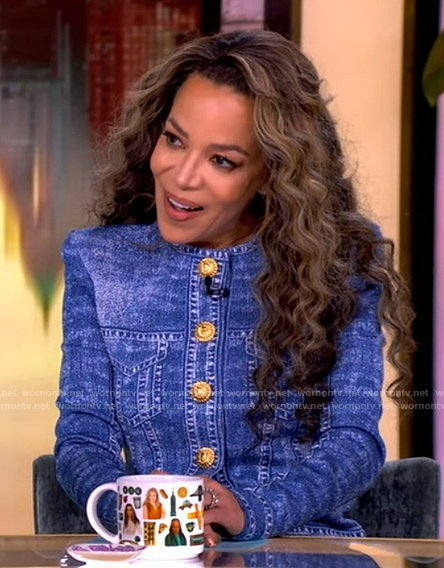Sunny's denim jacket and skirt on The View